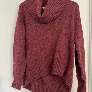 Cozy Burgundy Cowl Neck Sweater